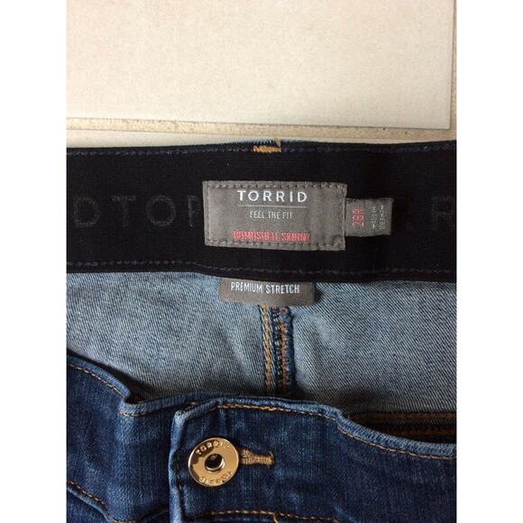 Torrid Skinny Jeans Bombshell Distressed Frayed Stretch - Picture 7 of 11